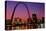 St. Louis skyline and Arch at night, St. Louis, Missouri-null-Premier Image Canvas