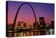 St. Louis skyline and Arch at night, St. Louis, Missouri-null-Premier Image Canvas