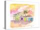 St Lucia Colorful Houses and Sunset-M. Bleichner-Stretched Canvas