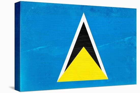 St. Lucia Flag Design with Wood Patterning - Flags of the World Series-Philippe Hugonnard-Stretched Canvas