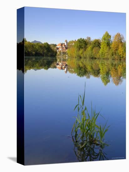 St. Mang Monastery and Basilica Reflected in the River Lech, Fussen, Bavaria (Bayern), Germany-Gary Cook-Premier Image Canvas