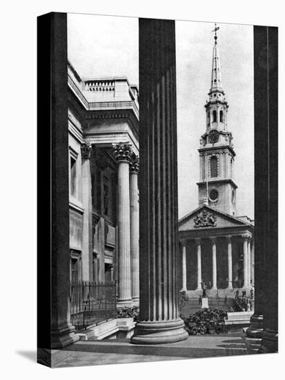 St Martin-In-The-Fields Seen Between the Columns of the National Gallery, London, 1926-1927-McLeish-Premier Image Canvas