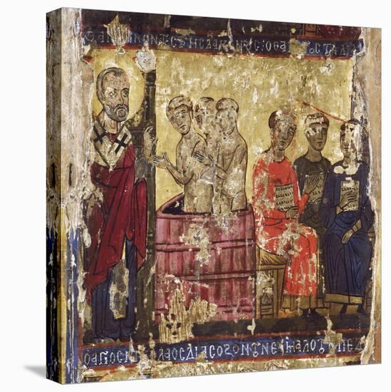 St Nicholas Baptising the First Christians with the Common Rite-null-Premier Image Canvas