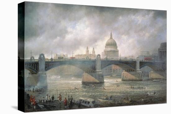 St. Paul's Cathedral from the Southwark Bank, Doggett Coat and Badge Race in Progress-Richard Willis-Premier Image Canvas