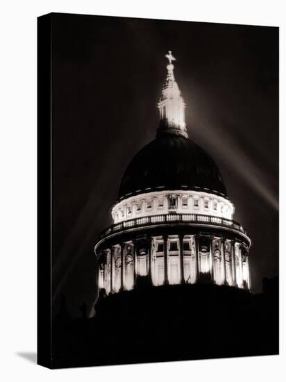 St. Paul's Cathedral in London Lit up at Night for Victory Day Celebrations, June 1946-null-Premier Image Canvas