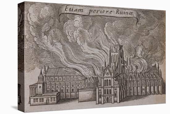 St Paul's Cathedral, London, on Fire, 1666-Wenceslaus Hollar-Premier Image Canvas