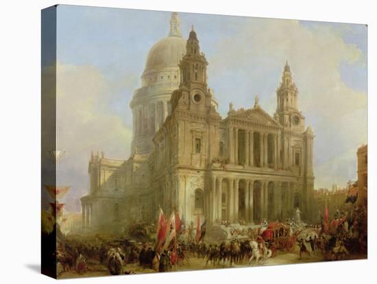 St. Paul's Cathedral with the Lord Mayor's Procession, 1836-David Roberts-Premier Image Canvas