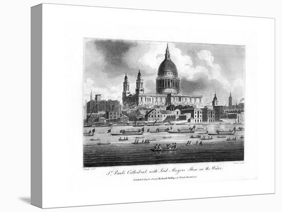 St Paul's Cathedral, with the Lord Mayor's Show on the Water, London, 1804-Newton-Premier Image Canvas