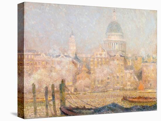 St. Paul's from the River: Morning Sun in Winter-Henri Eugene Augustin Le Sidaner-Premier Image Canvas