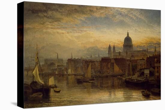 St. Paul's from the River Thames, 1877 (Oil on Canvas)-Henry Dawson-Premier Image Canvas