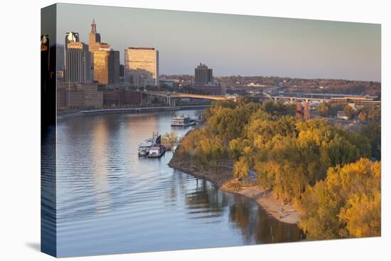 St Paul, Skyline from Mississippi River, Minneapolis, Minnesota, USA-Walter Bibikow-Premier Image Canvas