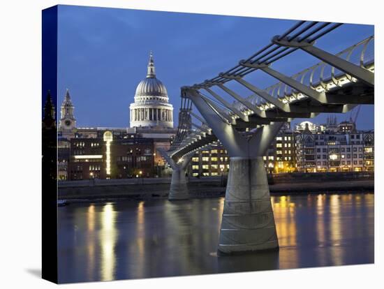 St Pauls Cathedral Seen across the Millennium Bridge-Julian Love-Premier Image Canvas