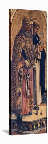 St Peter and St Dominic, Detail from Camerino Polyptych-Carlo Crivelli-Premier Image Canvas