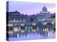 St. Peter's and Ponte Sant Angelo, The Vatican, Rome, Italy-Walter Bibikow-Premier Image Canvas