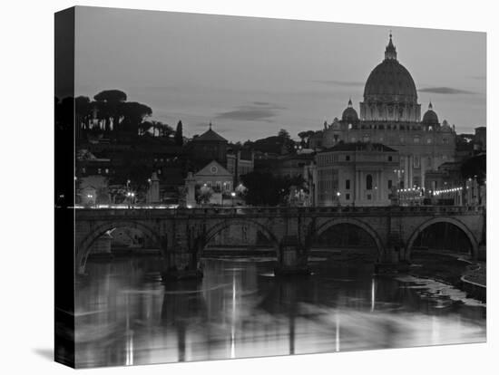 St Peter's Basilica and Ponte Saint Angelo, Rome, Italy-Doug Pearson-Premier Image Canvas