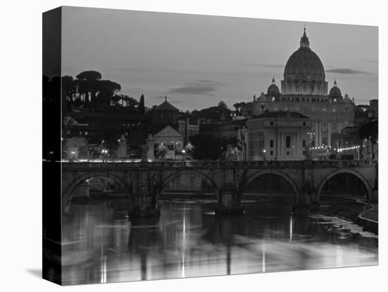 St Peter's Basilica and Ponte Saint Angelo, Rome, Italy-Doug Pearson-Premier Image Canvas