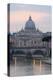 St. Peter's Basilica, the River Tiber and Ponte Sant'Angelo at Dusk, Rome, Lazio, Italy-Stuart Black-Premier Image Canvas