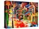 St Peter Street Jive - New Orleans-Diane Millsap-Stretched Canvas