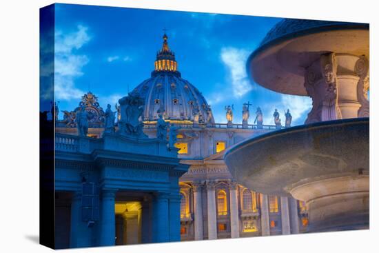 St. Peters and Piazza San Pietro at Dusk, Vatican City, UNESCO World Heritage Site, Rome, Lazio-Frank Fell-Premier Image Canvas