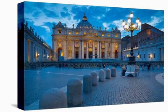 St. Peters and Piazza San Pietro at Dusk, Vatican City, UNESCO World Heritage Site, Rome, Lazio-Frank Fell-Premier Image Canvas