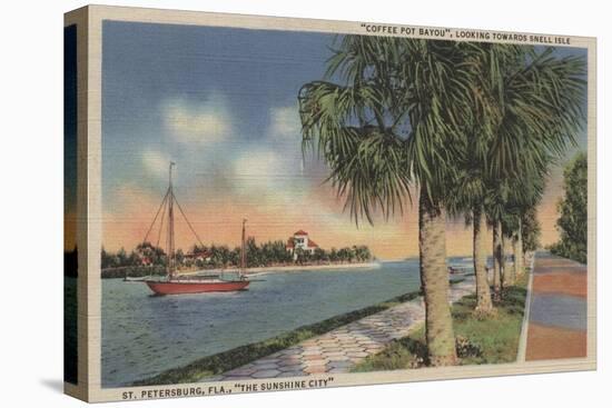 St. Petersburg, FL - View of Coffee Pot Bayou & Isle-Lantern Press-Stretched Canvas