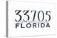 St. Petersburg, Florida - 33705 Zip Code (Blue)-Lantern Press-Stretched Canvas