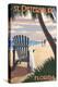 St. Petersburg, Florida - Adirondack Chair on the Beach-Lantern Press-Stretched Canvas