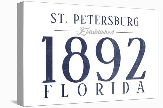 St. Petersburg, Florida - Established Date (Blue)-Lantern Press-Stretched Canvas