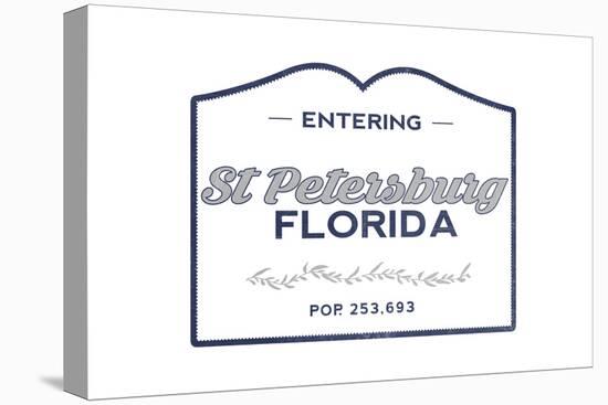 St. Petersburg, Florida - Now Entering (Blue)-Lantern Press-Stretched Canvas