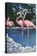 St. Petersburg, Florida, View of Pink Flamingos at Florida Wild Animal Ranch-Lantern Press-Stretched Canvas