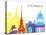 St Petersburg Skyline Pop-paulrommer-Stretched Canvas