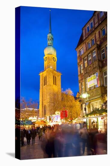 St. Reinoldi Church and Christmas Market at Dusk, Dortmund, North Rhine-Westphalia, Germany, Europe-Frank Fell-Premier Image Canvas