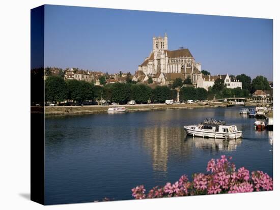 St. Stephen's Cathedral on Skyline, Auxerre, River Yonne, Bourgogne, France-Michael Short-Premier Image Canvas
