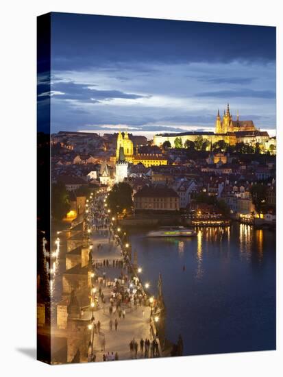 St Vitus Cathedral, Charles Bridge, River Vltava, UNESCO World Heritage Site, Prague Czech Republic-Gavin Hellier-Premier Image Canvas