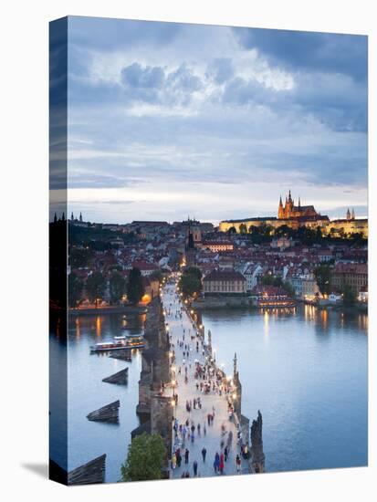 St Vitus Cathedral, Charles Bridge, River Vltava, UNESCO World Heritage Site, Prague Czech Republic-Gavin Hellier-Premier Image Canvas