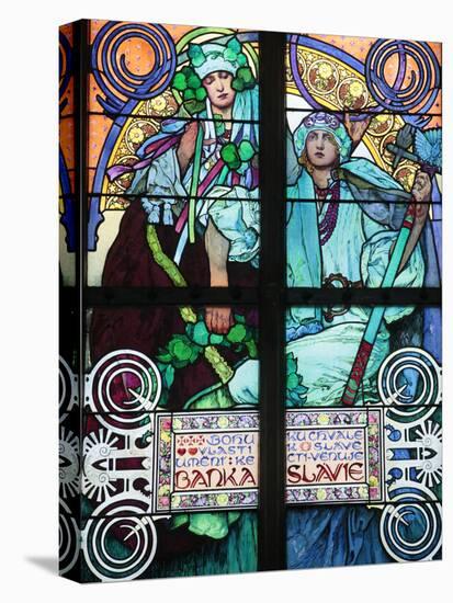 St Vitus's Cathedral, Stained Glass of St Cyril and Methodius, Alfons Mucha, Prague, Czech Republic-Godong-Premier Image Canvas