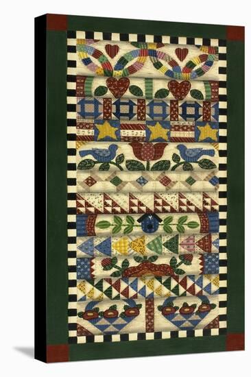 Stack of Quilts with Dark Green Border 1-Debbie McMaster-Premier Image Canvas