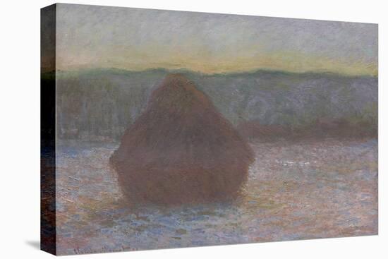 Stack of Wheat (Thaw, Sunset), 1890-91-Claude Monet-Premier Image Canvas