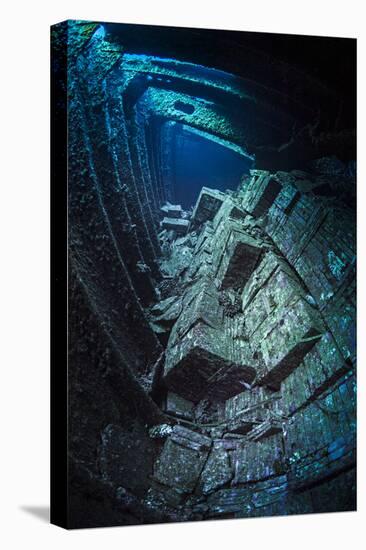 Stacks of Italian Tiles in the Chrisoula K Wreckage. Abu Nuhas, Egypt. Gulf of Suez, Red Sea-Alex Mustard-Premier Image Canvas