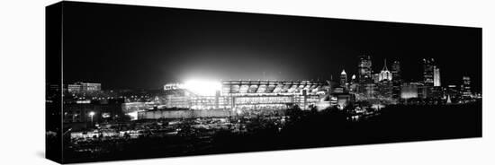 Stadium Lit Up at Night in a City, Heinz Field, Three Rivers Stadium, Pittsburgh, Pennsylvania, USA-null-Premier Image Canvas