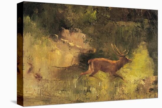 Stag Running Through a Wood, c.1865-Gustave Courbet-Premier Image Canvas