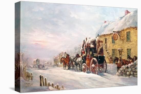 Stage Coach Outside a Tavern, Bath 1819-J.C. Maggs-Premier Image Canvas