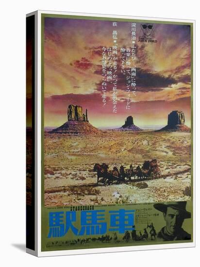 Stagecoach, Japanese Movie Poster, 1939-null-Stretched Canvas