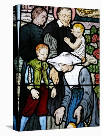 Stained Glass Depicting St. Vincent De Paul, Founder of the Daughters of Charity Congregation-Godong-Premier Image Canvas