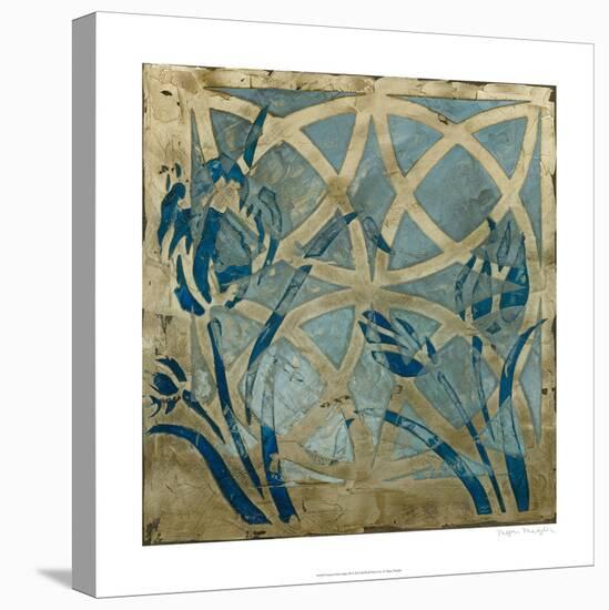 Stained Glass Indigo III-Megan Meagher-Stretched Canvas