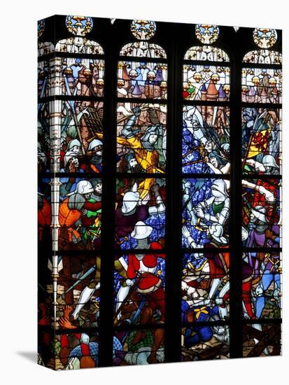 Stained Glass of Joan of Arc in Sainte-Croix Cathedral, Orleans, Loiret, France, Europe-null-Premier Image Canvas