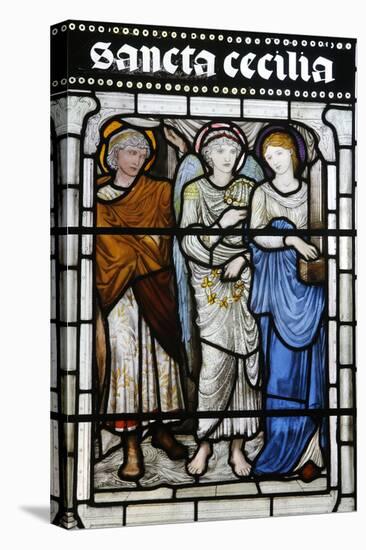 Stained glass of St. Cecilia, Oxford's Cathedral at Christ Church College, Oxford-Godong-Premier Image Canvas