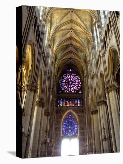 Stained Glass Rose Window, Notre-Dame Cathedral, Reims, Marne, Champagne-Ardenne, France-Richardson Peter-Premier Image Canvas