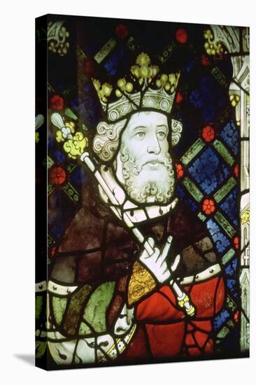 Stained thirteenth century glass image of King Cnut (985/95-1035). Artist: Unknown-Unknown-Premier Image Canvas