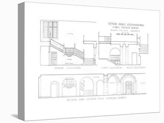 Stair hall elevations - house of Carll Tucker, Mount Kisco, New York, 1925-Walker and Gillette-Premier Image Canvas